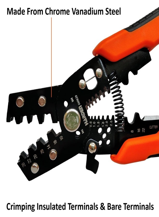 Harden 200mm Professional 0.6-2.6mm Multi-Function Crimping Stripper Tool, Ergonomic Handle - 660629B - Image 2